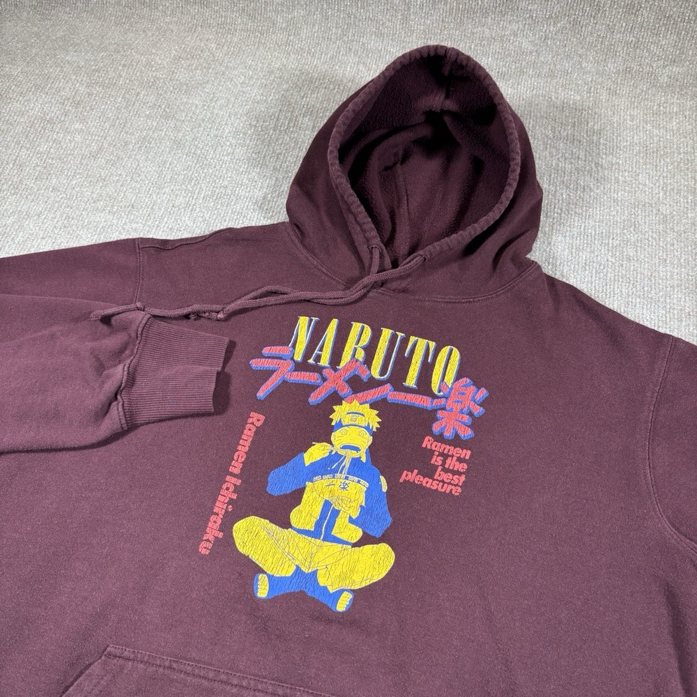 Naruto Shippuden Hoodie Sweatshirt Size M Ramen Ichiraku Anime Vintage 2007 Y2K